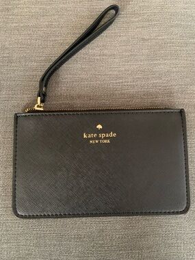 NWOT Kate Spade Black Leather Wristlet